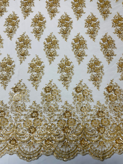 Hand Beaded Applique with Edge Trim