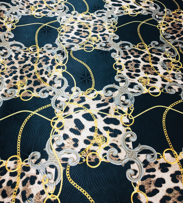 Leopard chain jacquard silky print