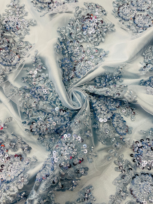 Hand Beaded Applique with Edge Trim
