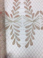 3D hand beaded leaf lace