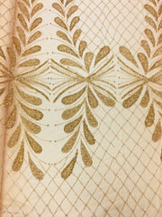 3D hand beaded leaf lace
