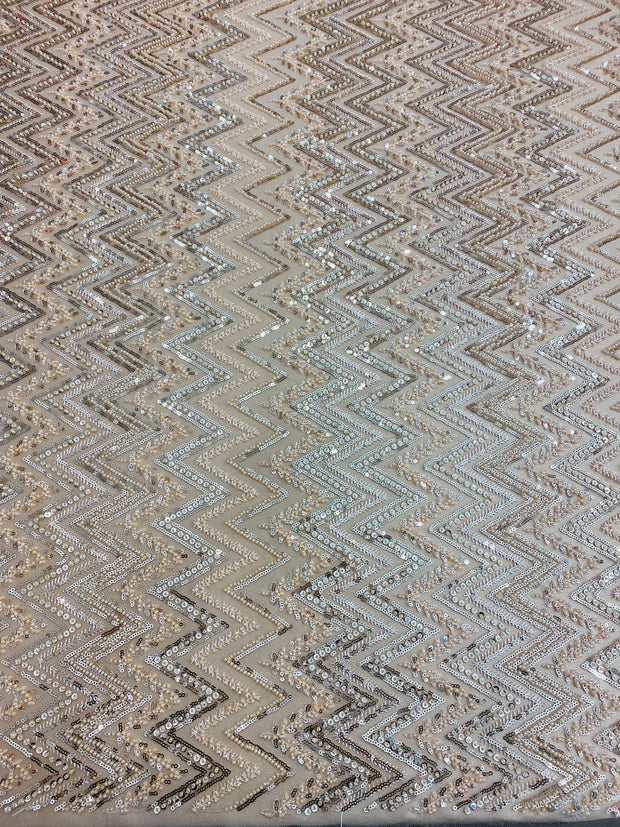 Beaded - Crimson Zig Zag design