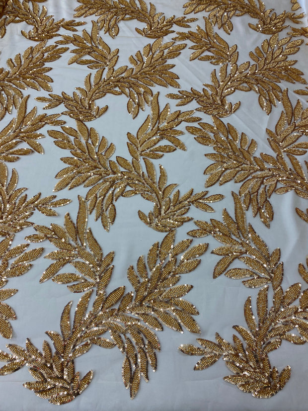 Leaf beaded lace