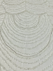 Hand Beaded Mesh With Rhinestone Chains