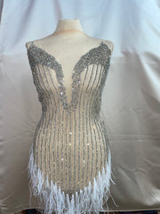 Feather Beaded Panel