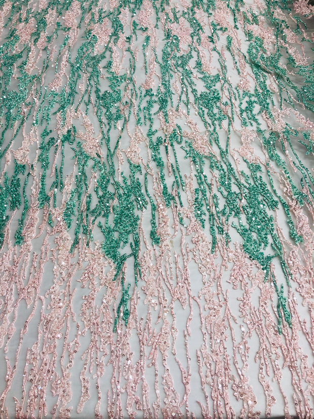 Ripples Hand beaded Lace