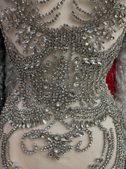 Rhinestone Swirl Galore Panel in Silver and Gold