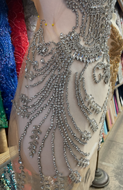Rhinestone Swirl Galore Panel in Silver and Gold