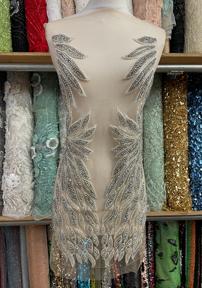 Leaf Design Rhinestone Panel