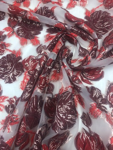 Organza rosette metallic brocade