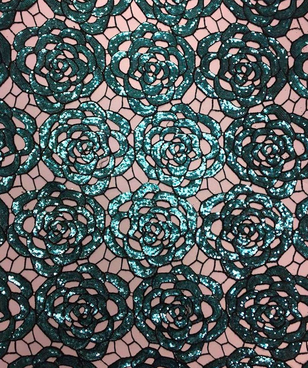 Guipiure Sequin Rose Lace
