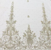 Arabian hand beaded applique mesh