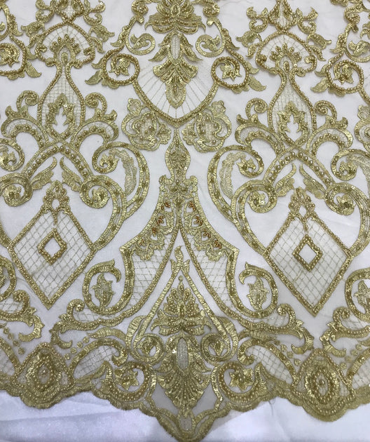 Zaria Hand Beaded Lace with Pearls – Diana Fabrics