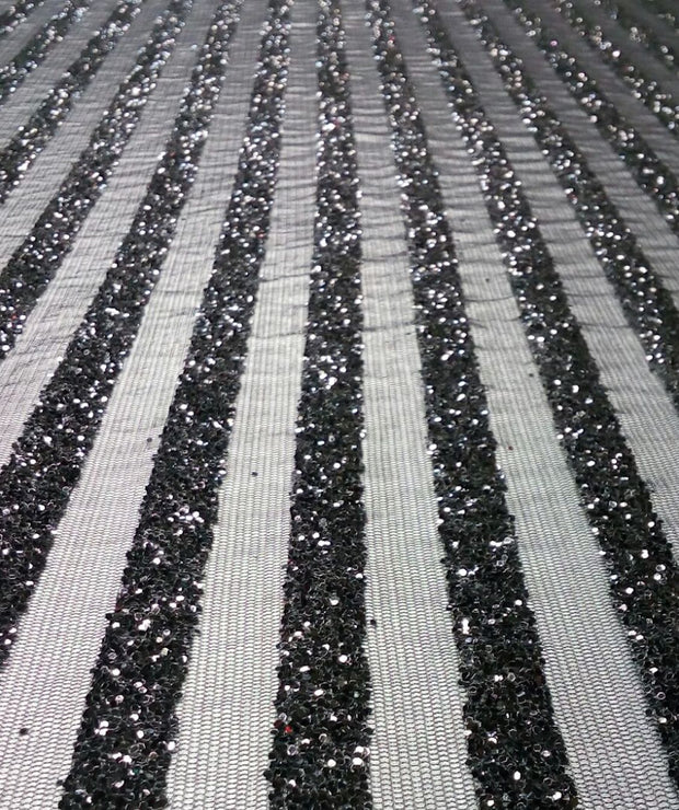 Striped Glitter- Cracked Ice
