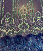 Feather with French Lace Beaded