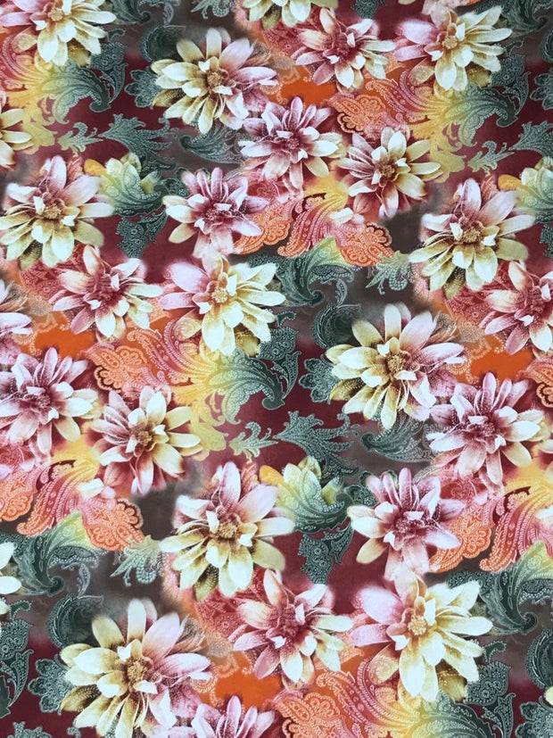 Flower Garden Silky Mikado Print
