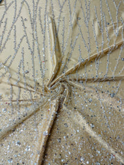 Hand Beaded And Floral Sequins Gradient Design
