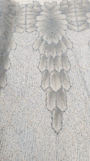 Hand beaded pyramid rushed lace