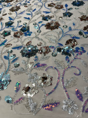 La fiesta lace and beads and sequins hand beaded