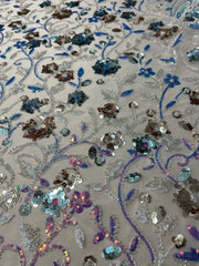 La fiesta lace and beads and sequins hand beaded