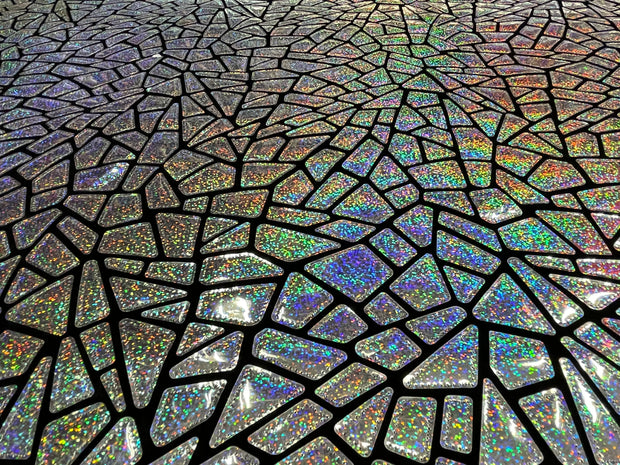 Iridescent Mosaic Design Lazer Cut On Velvet Backing