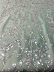 Leaf Branch Bridal Hand Beaded Lace