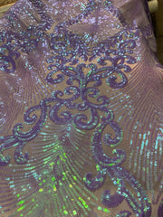 Peacock lace chantely sequins