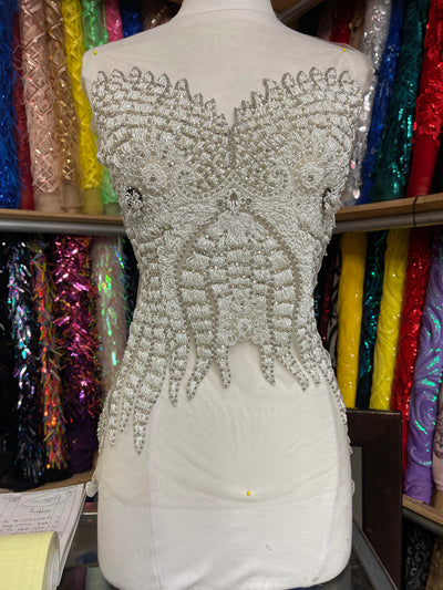 Panel  top stone all hand beaded