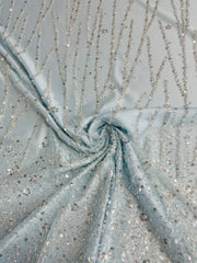 Hand Beaded And Floral Sequins Gradient Design