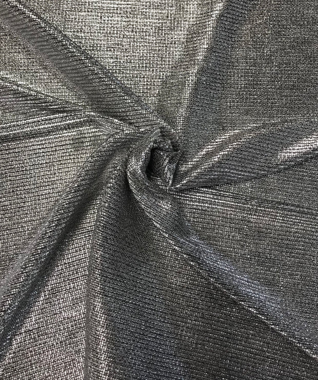 Metallic pleated stretch lam'e