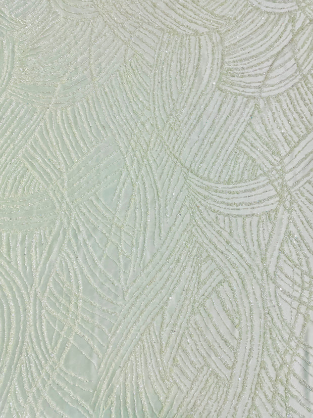 Hand Beaded Brush Stroke Design