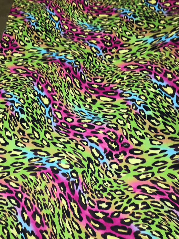 Neon Cheetah Silky Mikado Print