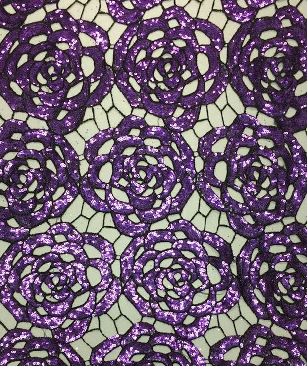 Guipiure Sequin Rose Lace