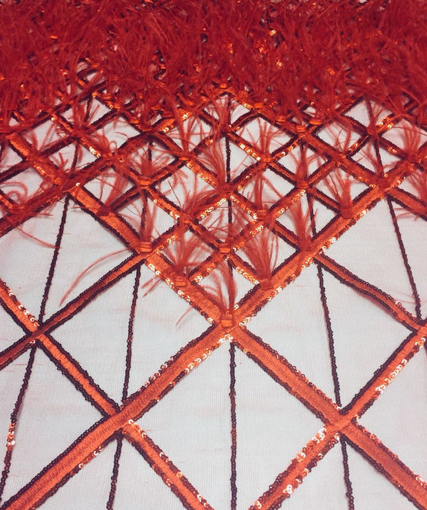 Feather Sequin Net
