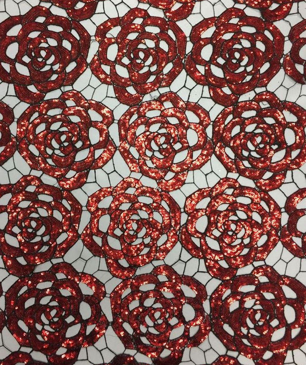 Guipiure Sequin Rose Lace