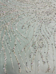 Hand Beaded Asymmetrical Wave Design