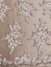 hand beaded applique 3 d 3 tone lace