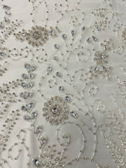 Floral Swirls Hand Beaded Gradient Design